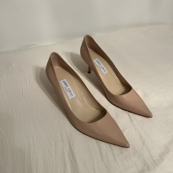 Jimmy Choo Powder Pink Patent Leather Pointed Toe Pumps - Picture 12 of 16